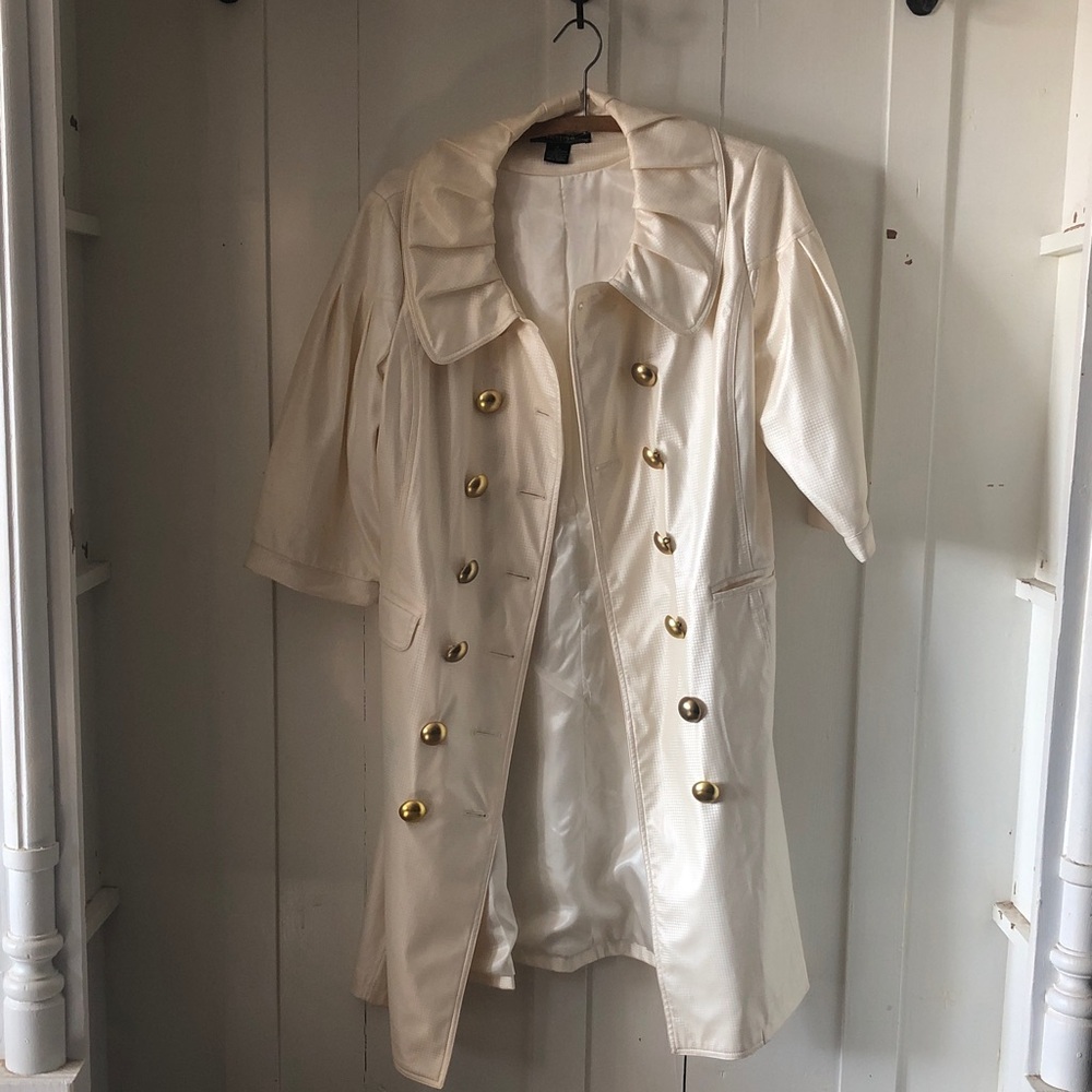 Vertigo Paris Cream Trench Coat with Gold Buttons see all pictures for condition